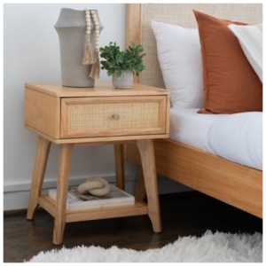 Linon Maggie 18" 1 Drawer Nightstand, Natural