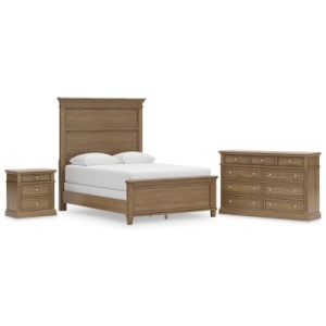 Mylarken Queen Panel Bed with Dresser and Nightstand, Brown