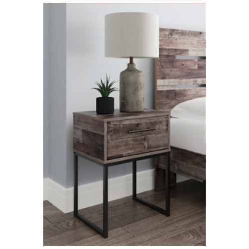 Neilsville 20" 1 Drawer Nightstand, Multi Gray