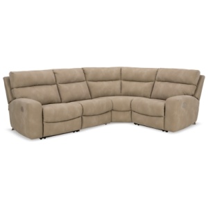 Next-Gen DuraPella 4-Piece Performance Fabric Dual Power Reclining Modular Sectional, Sand