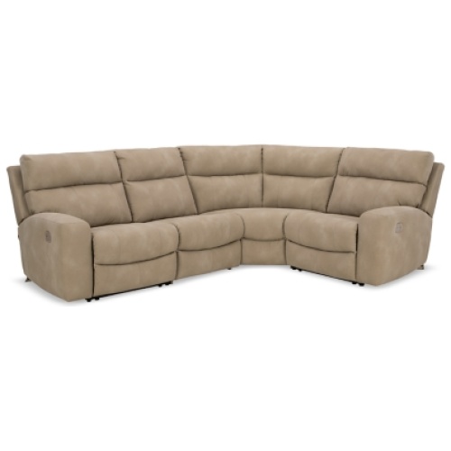 Next-Gen DuraPella 4-Piece Performance Fabric Dual Power Reclining Modular Sectional, Sand