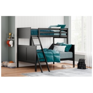 Nextonfort Twin over Full Bunk Bed, Black