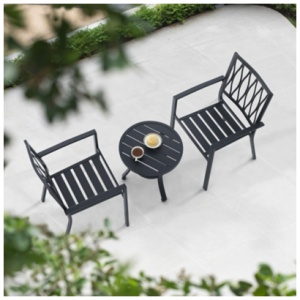 Nuu Garden Outdoor Bistro Table with 2 Chairs, Black