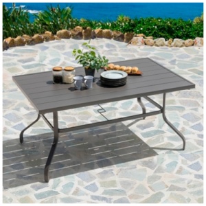 Nuu Garden Outdoor Dining Table With Umbrella Hole, Gray
