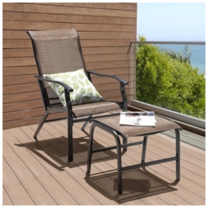 Nuu Garden Outdoor Lounge Chair With Ottoman, Brown