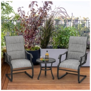 Nuu Garden Side Table and 2 Chairs, Gray