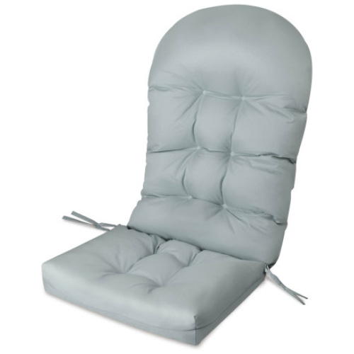 Patio Adirondack Chair Cushion with Fixing Straps and Seat Pad-Gray