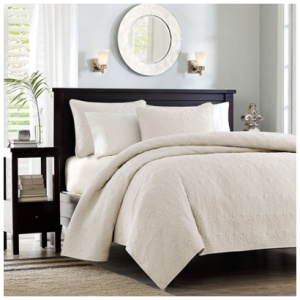 Quebec King/California King Reversible Quilt Set, Cream