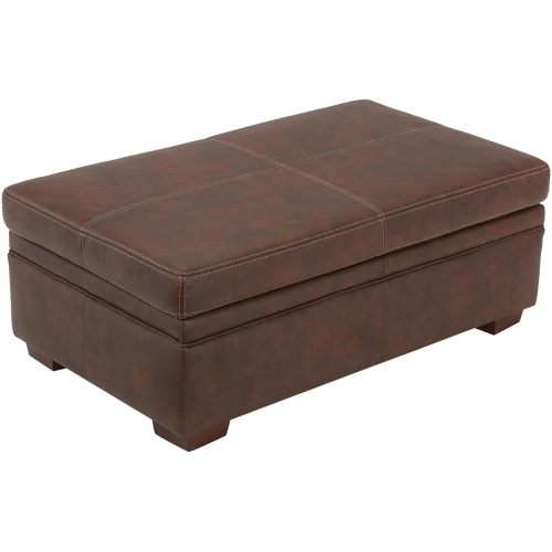 Quinton Leather Storage Ottoman
