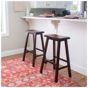 Saddle Bar Stool, Dark Brown