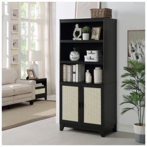 Sheridan Cane 71" Bookcase, Black