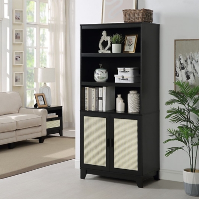 Sheridan Cane 71" Bookcase, Black