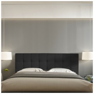 Tufted Queen Panel Headboard, Black