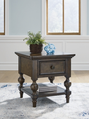 Veramond End Table, Dark Brown