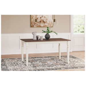 Whitesburg Rectangular Dining Table, Brown/Cottage White, Wood