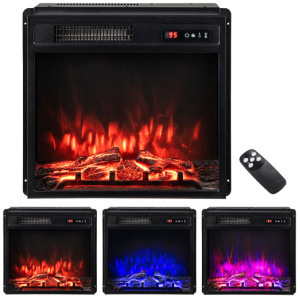 18 Inch 750W/1500W Electric Fireplace Insert with Remote Control and Adjustable Flame Colors