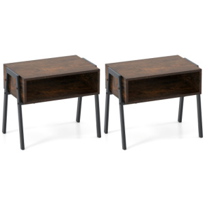 2 Pieces Stackable Night Stand Bedside End Table Set
