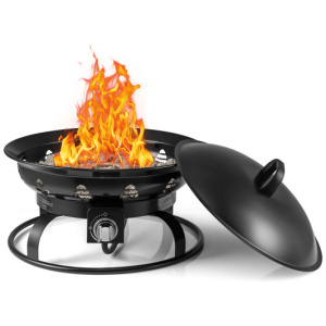 21 Inch Diameter Propane Gas Fire Pit Patio Portable Fire Bowl-Black