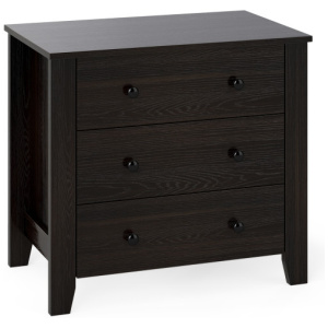 3-Drawer Dresser Wide Chest of Drawers Modern Large Nightstand Closet Storage Organizer-Dark Brown