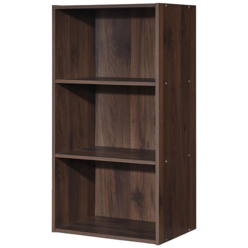 3 Open Shelf Bookcase Modern Storage Display Cabinet-Walnut