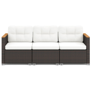 3-Seat Patio Couch Sofa with Deep Seating and Cushion-White