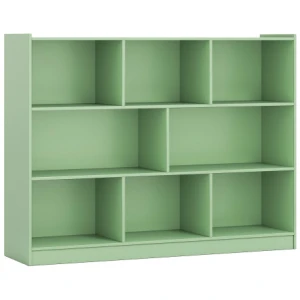 3-Tier Open Bookcase 8-Cube Floor Standing Storage Shelves-Green
