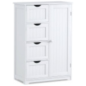 3-in-1 Bath & Storage Combo: Tall Cabinet, Shower Bench & Buffet Sideboard