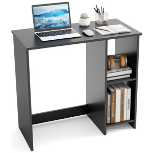 31.5 Inch Modern Home Office Desk with 2 Compartments-Black