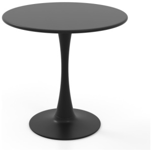 31.5 Inch Round Dining Table with Anti-Slip PP Ring-Black
