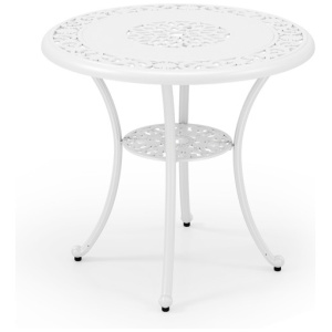 31.5 Inch Round Patio Dining Table for 4 Cast Aluminum with 2-Inch Umbrella Hole