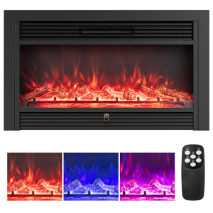 33/36-Inch Electric Fireplace Insert 750W/1500W Recessed Fireplace Heater-1500W
