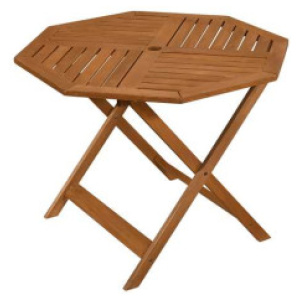 35.5 Inch Solid Wood Patio Dining Table Octagon Table with 1.97 Inch Umbrella Hole