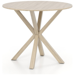 36 Inch Wood Dining Table with Intersecting Pedestal Base for 2-4 People-Gray