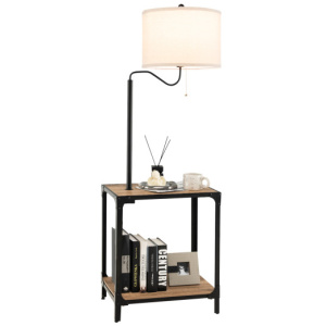 360° Rotatable Floor Lamp with End Table and USB Charging Ports