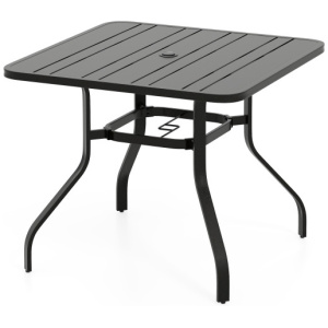 37 Inch Square Patio Dining Table with Umbrella Pole Hole