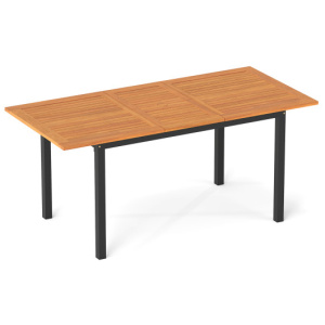 4-8 Person Extendable Solid Wood Dining Table with Umbrella Hole