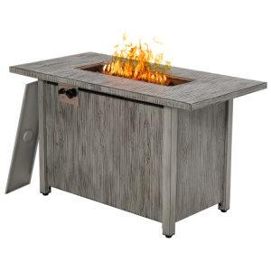 43 Inch 50, 000 BTU Propane Fire Pit Table with Removable Lid-Gray