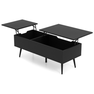 47 Inch Lift Top Coffee Table with 2 Hidden Compartments-Black