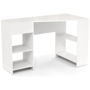 48 Inches L Shaped Corner Executive Computer Desk with Drawer-White