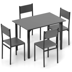 5 Piece Dining Table Set Industrial Style Kitchen Table and Chairs for 4-Grey