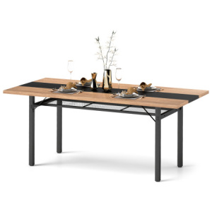 6 Feet Dining Table with Heavy-Duty Metal Frame for 6-8 People-Natural