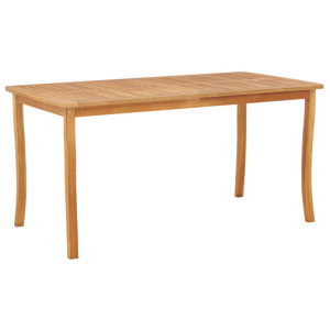 63 inch Outdoor Dining Table with Umbrella Hole Farmhouse Bistro Dinette Furniture