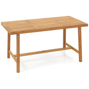 Acacia Wood Dining Table for 6 People Heavy-Duty Indoor Outdoor