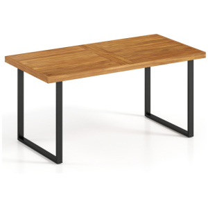 Acacia Wood Dining Table for 6 People Wooden Rectangular Table