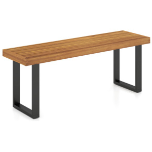 Acacia Wood Outdoor Bench 48 Inch Long Patio Dining Bench-1 Piece