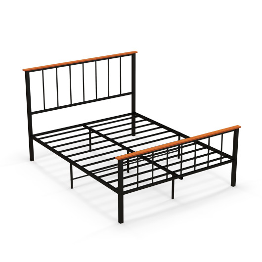 Bed Frame with Headboard and Footboard-Queen Size