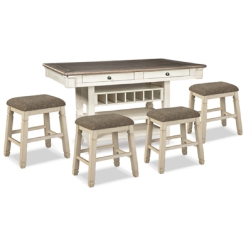 Bolanburg Counter Height Dining Table and 4 Barstools, Two-tone