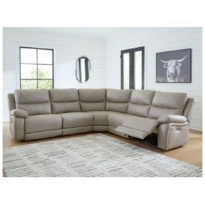 Brannigan 5-Piece Dual Power Reclining Modular Sectional, Pebble