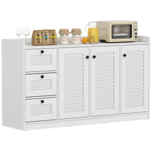 Buffet Cabinet with Storage Modern Sideboard Cabinet with 3 Doors-White