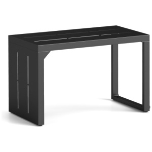 C-Shaped End Table Convertible Coffee Table with Adjustable Foot Pads-Black